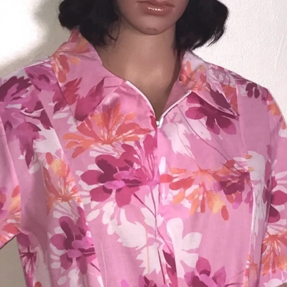 Vintage Pink Floral House Dress